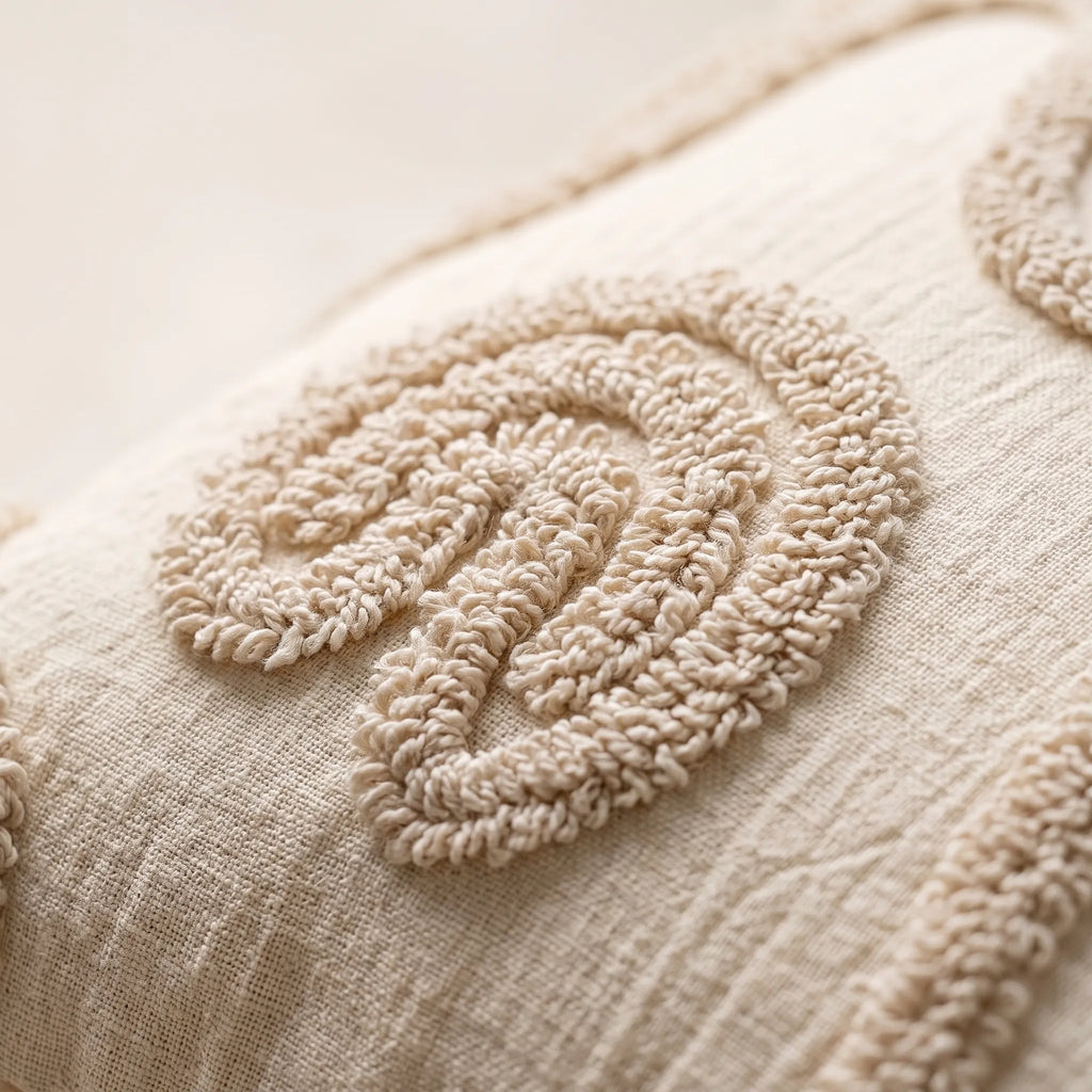 Sabella | Boho Chenille Pillow with Geometric Lines for Sofa