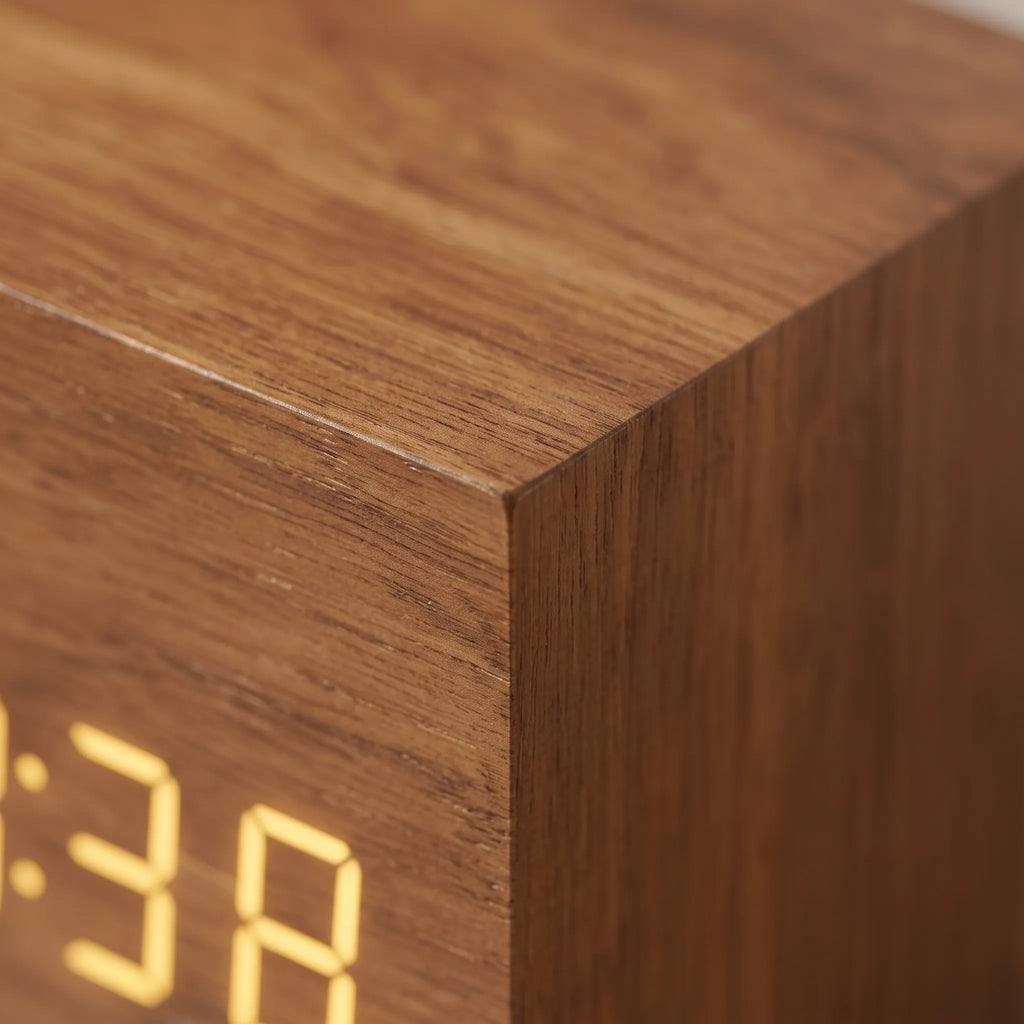Aurelia | Minimalist Sunrise Alarm Clock with LED Display in Wood