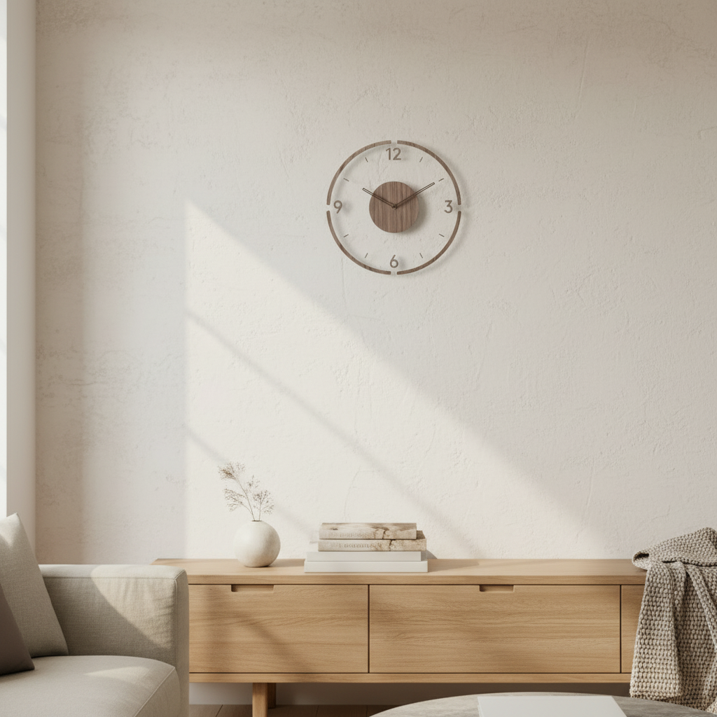 Elias | 30cm Wall Clock with Silent Quartz Mechanism for Modern Interiors