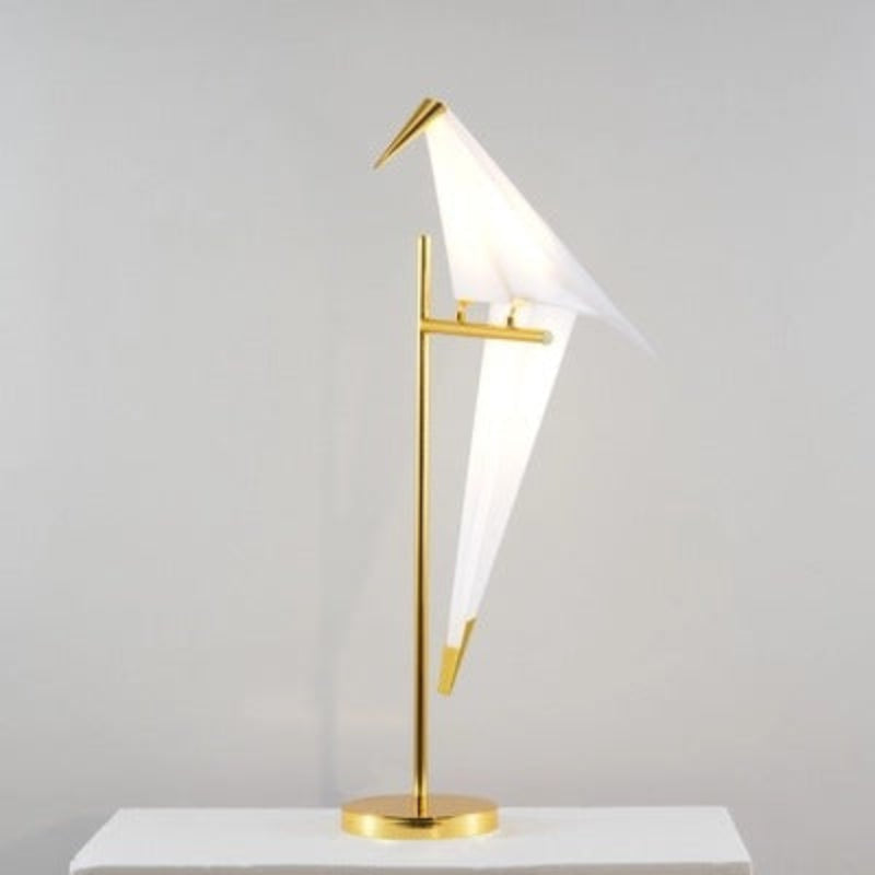 Vivienne | Bird Shape Bedside Lamp in Gold for Bedroom or Living Room