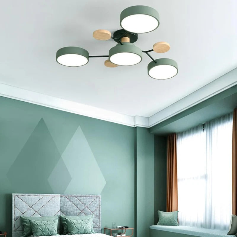 Élise | Contemporary Round LED Semi-Flush Ceiling Light for Living Rooms