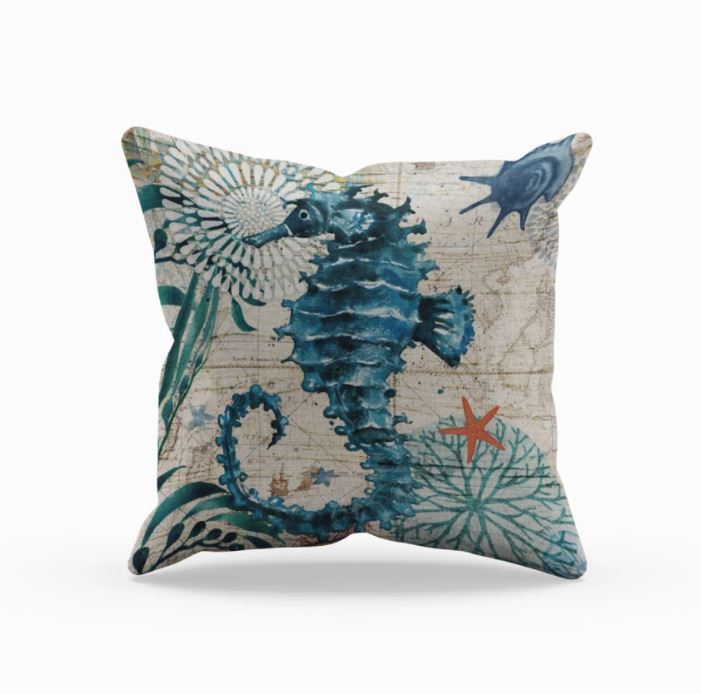 Larissa | Sofa and Chair Cushions with Sea Life Motif
