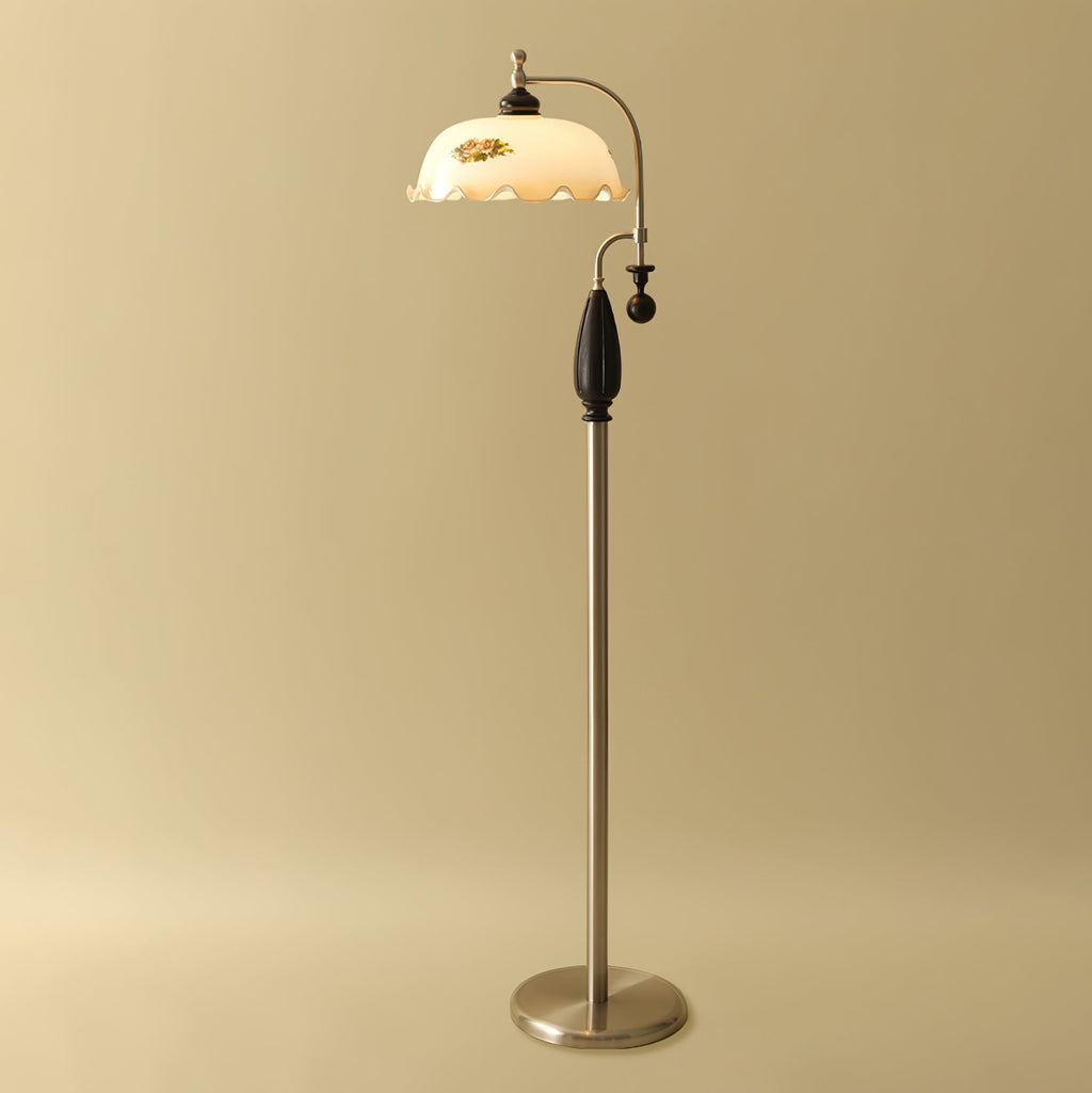 Laurent | Floor Lamp with Frosted Glass and Iron Frame for Living Room