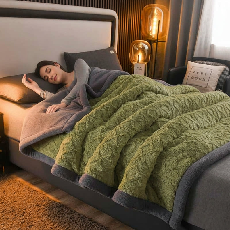 Umberto | Warm Weighted Blanket in Textured Fleece for Bedrooms