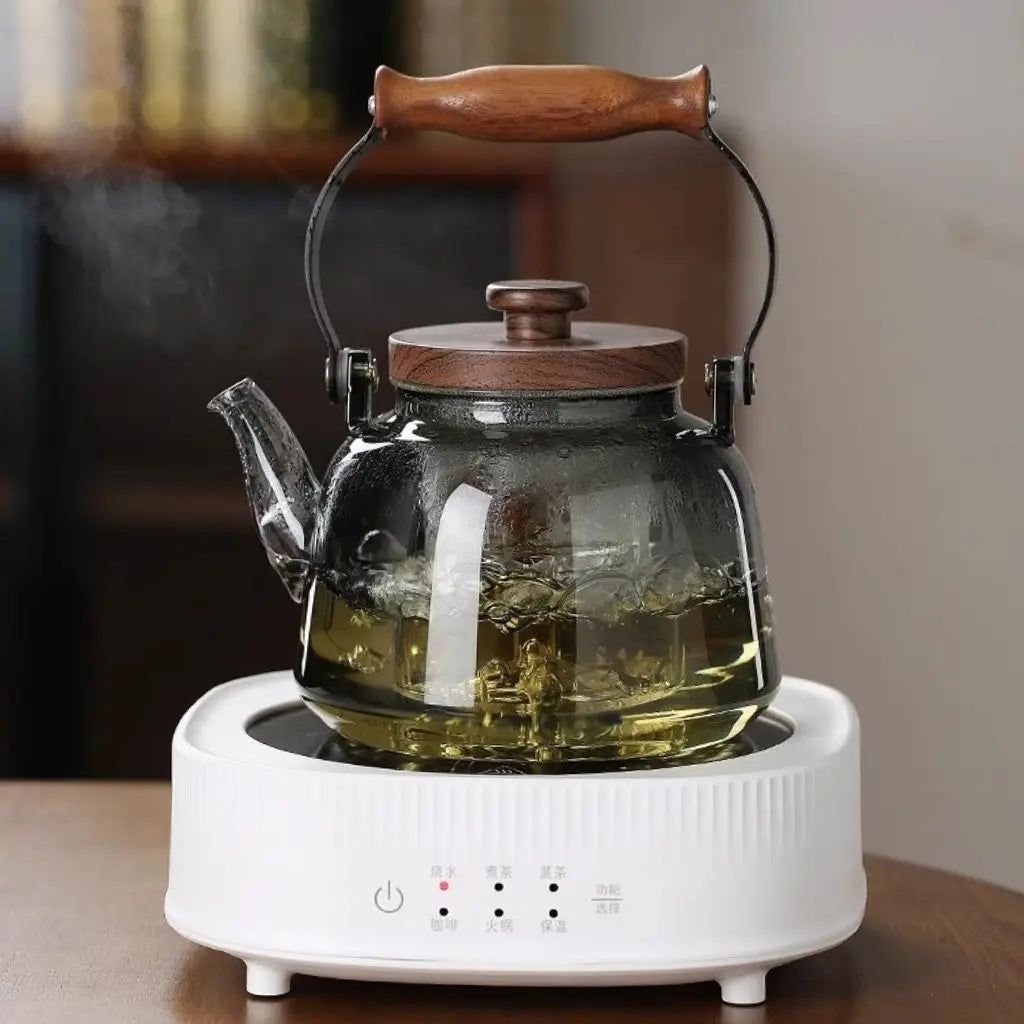 Anders | Glass Teapot with Infuser and Wooden Handle for Kitchen