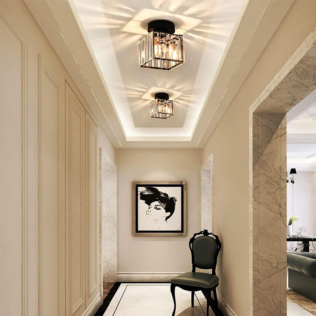 Adrien | Flush Mount Ceiling Light with Crystal Shade for Hallway