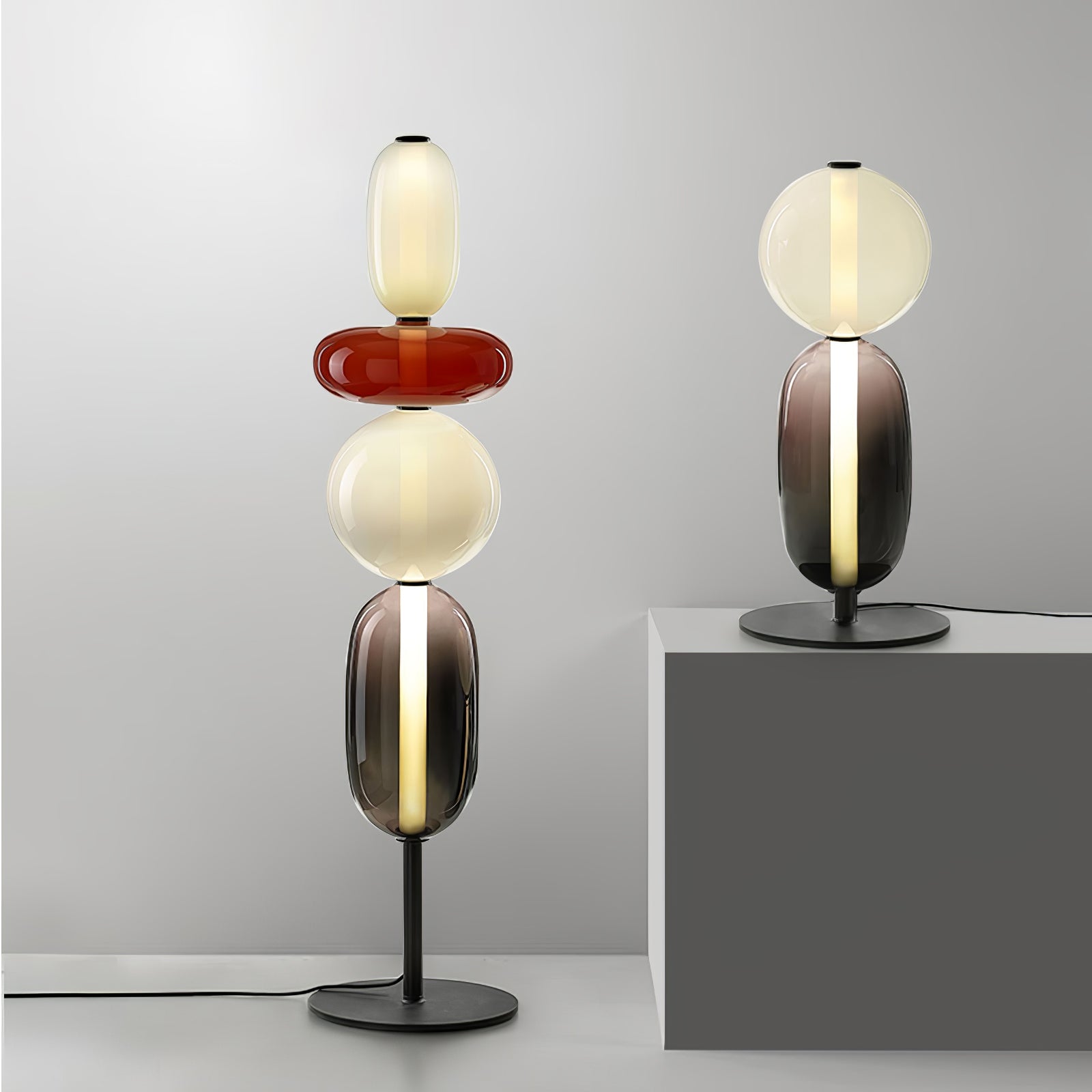 Siena | Modern Floor Lamp with Sculptural Glass Detail