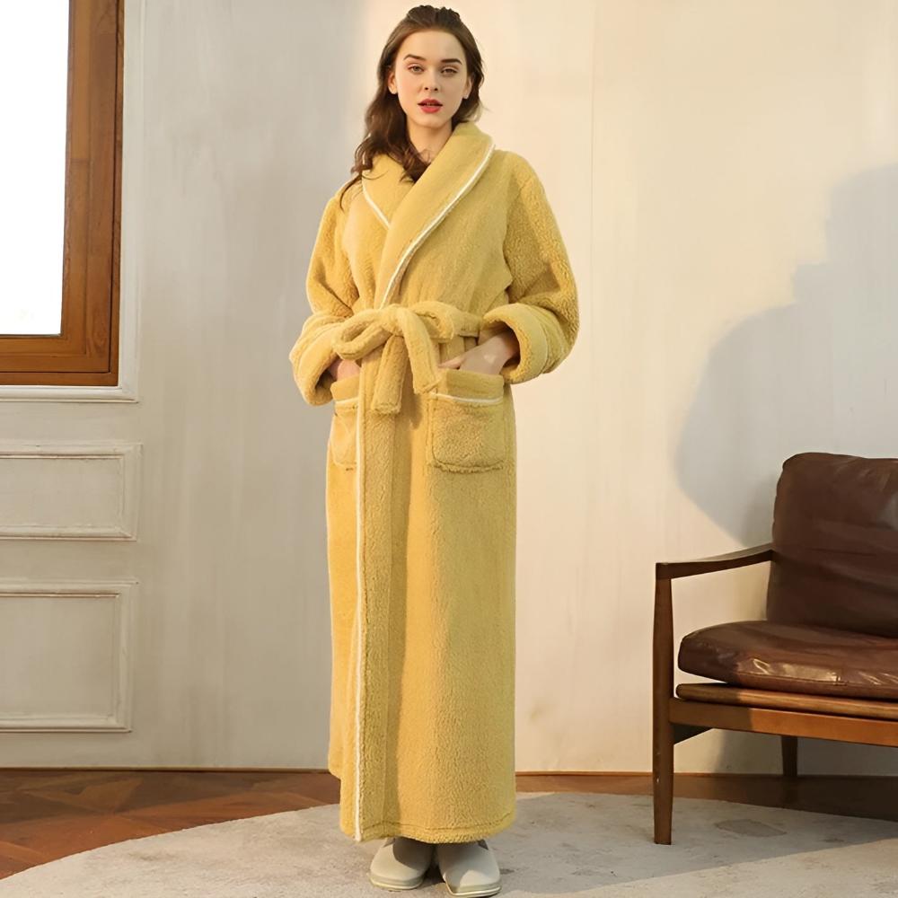 Wilhelmina | Flannel Bathrobe with Shawl Collar for Relaxation