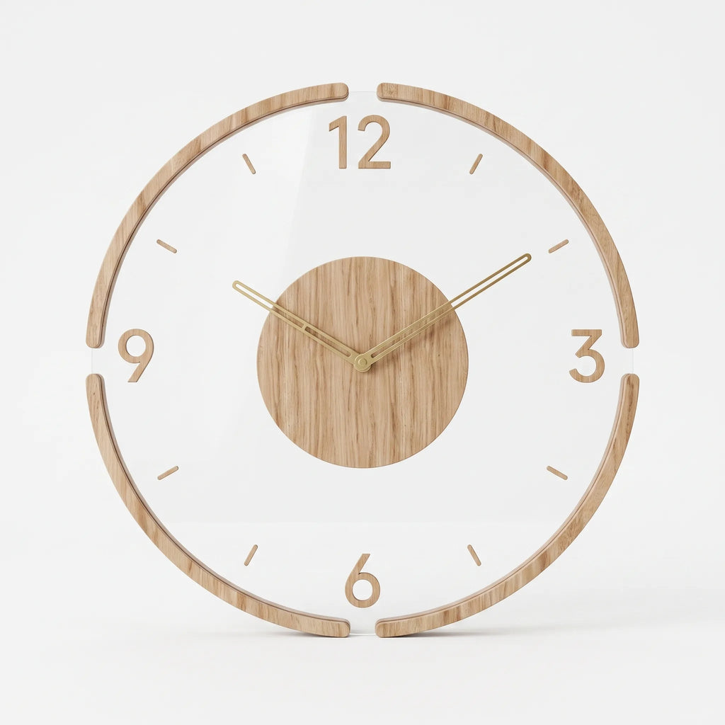 Elias | 30cm Wall Clock with Silent Quartz Mechanism for Modern Interiors