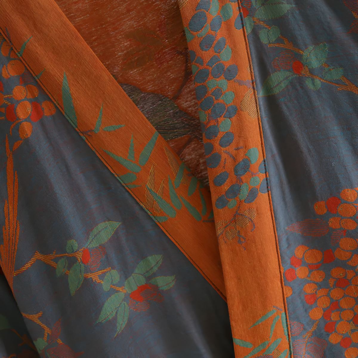 Yvette | Kimono Bathrobe with Floral Motifs for Bedroom
