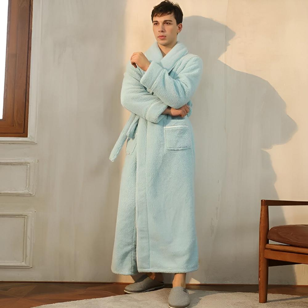 Wilhelmina | Flannel Bathrobe with Shawl Collar for Relaxation