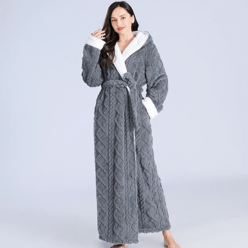 Gregoire | Hooded Knit Bathrobe with Two Front Pockets for Bedroom