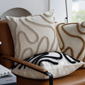 Sabella | Boho Chenille Pillow with Geometric Lines for Sofa
