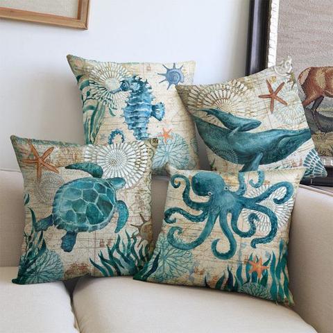 Larissa | Sofa and Chair Cushions with Sea Life Motif