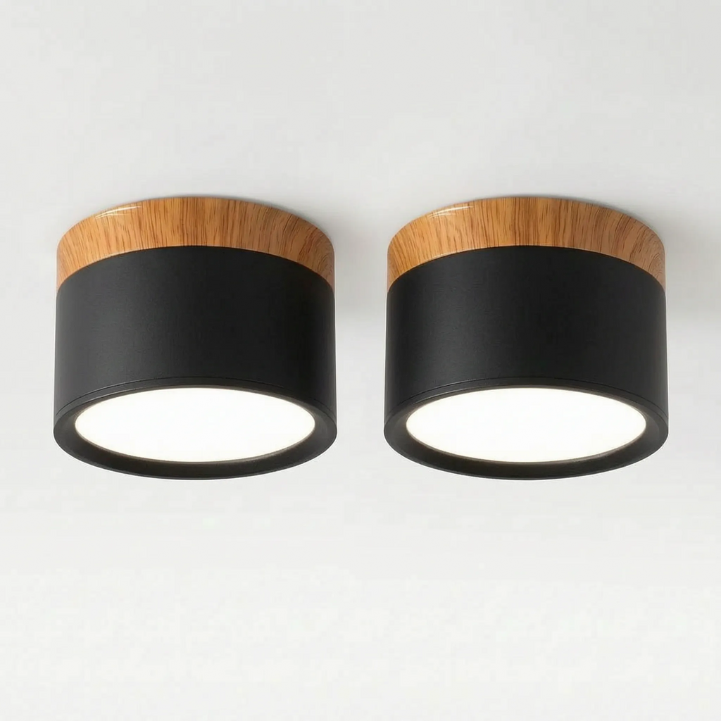Alvar | Round Ceiling Lights in Nordic Wood Style for Living Room