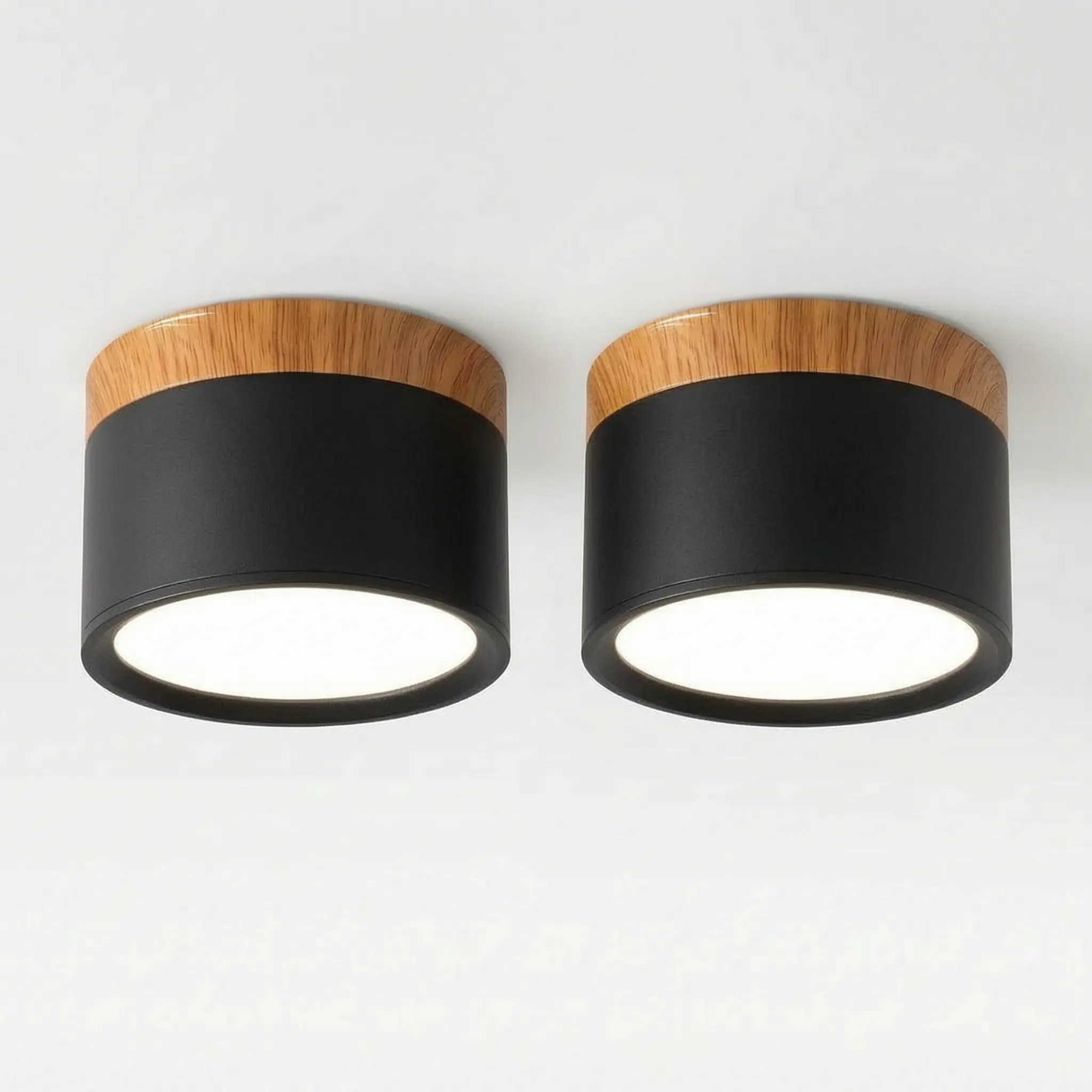 Alvar | Round Ceiling Lights in Nordic Wood Style for Living Room