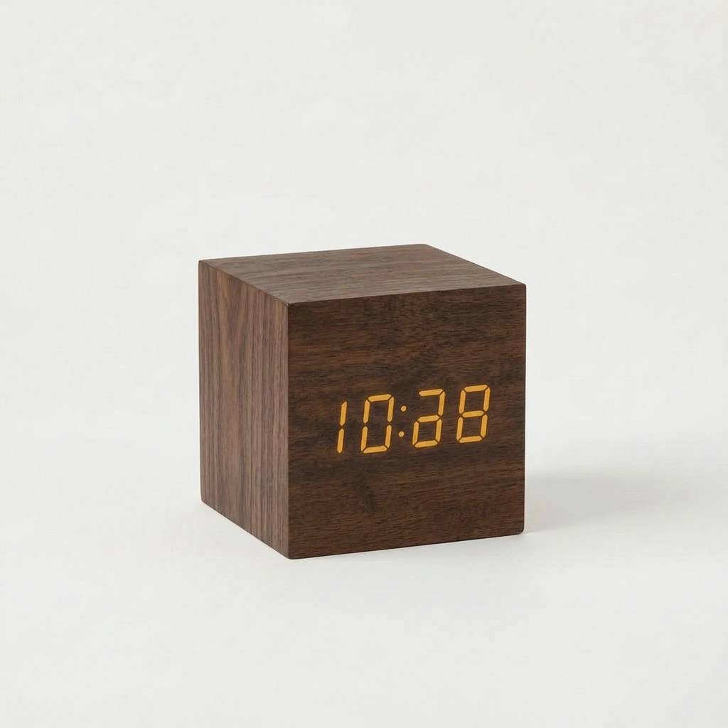 Aurelia | Minimalist Sunrise Alarm Clock with LED Display in Wood