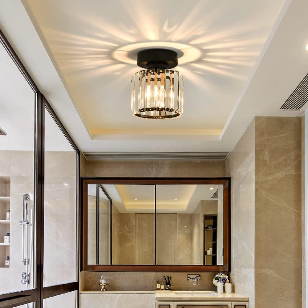 Adrien | Flush Mount Ceiling Light with Crystal Shade for Hallway