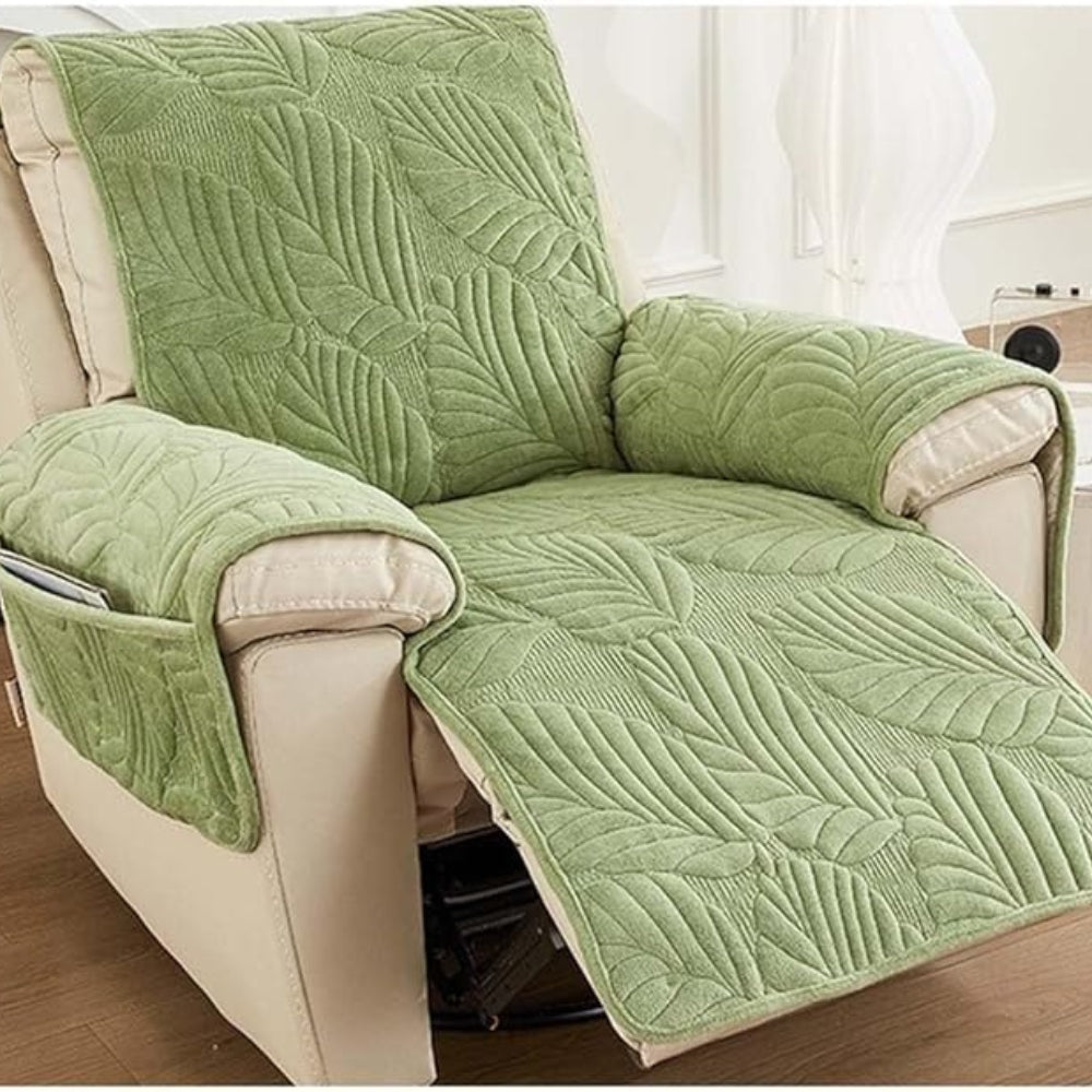 Elara | Recliner Cover with Verdant Leaf Pattern for Living Rooms