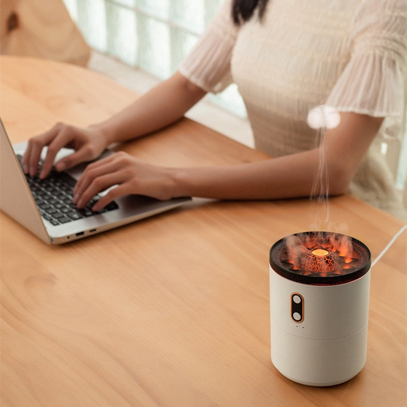 Greta | Humidifier with Volcanic Flame Mist Effect for Bedroom or Desk