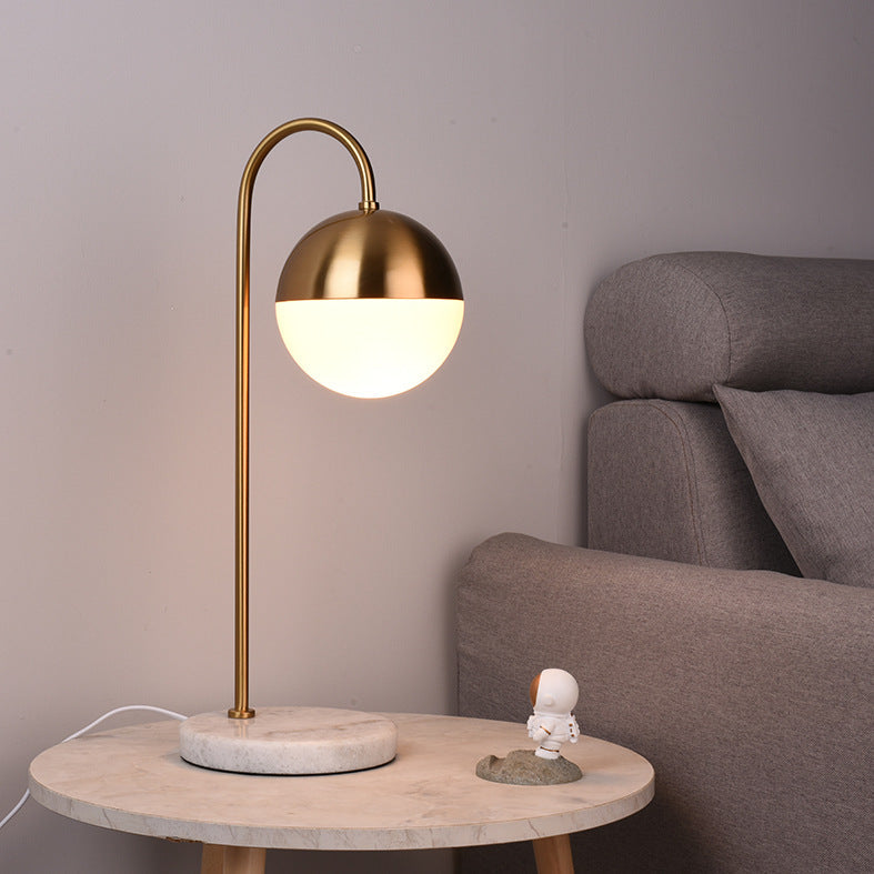 Cedric | Curved Arm Globe Table Lamps for Bedroom