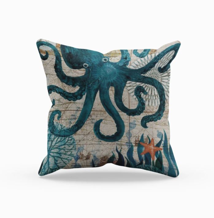 Larissa | Sofa and Chair Cushions with Sea Life Motif