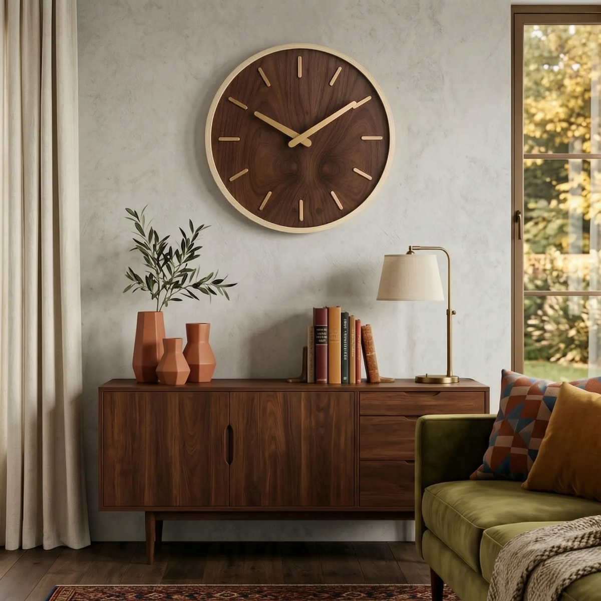 Marlowe | Wooden Wall Clock for Modern Living Spaces