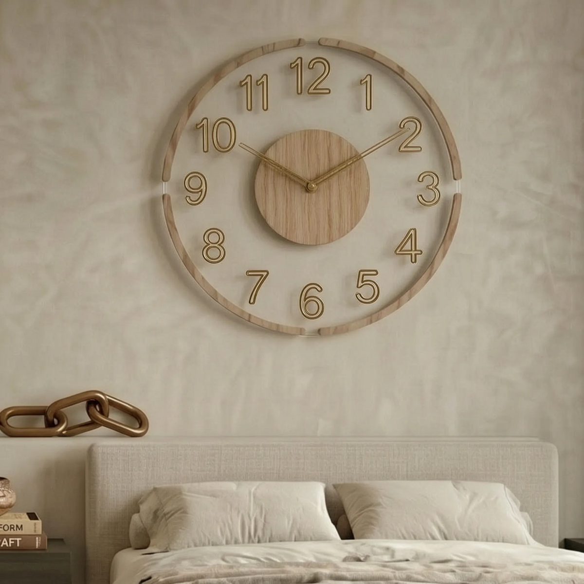 Elias | 30cm Wall Clock with Silent Quartz Mechanism for Modern Interiors