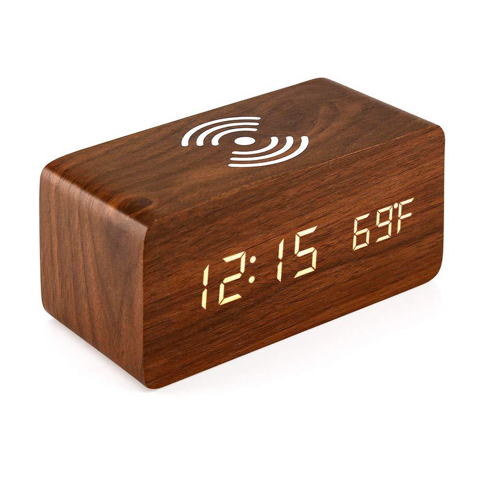 Stellan | Digital Alarm Clock with Temperature Display and Wireless Charger for Bedroom