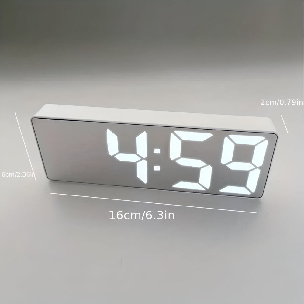 Soren | LED Alarm Clock with Digital Mirror Display for Bedside