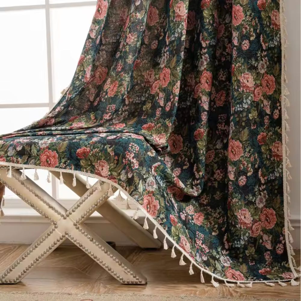 Céleste | Floral Tapestry Curtain for Living Room