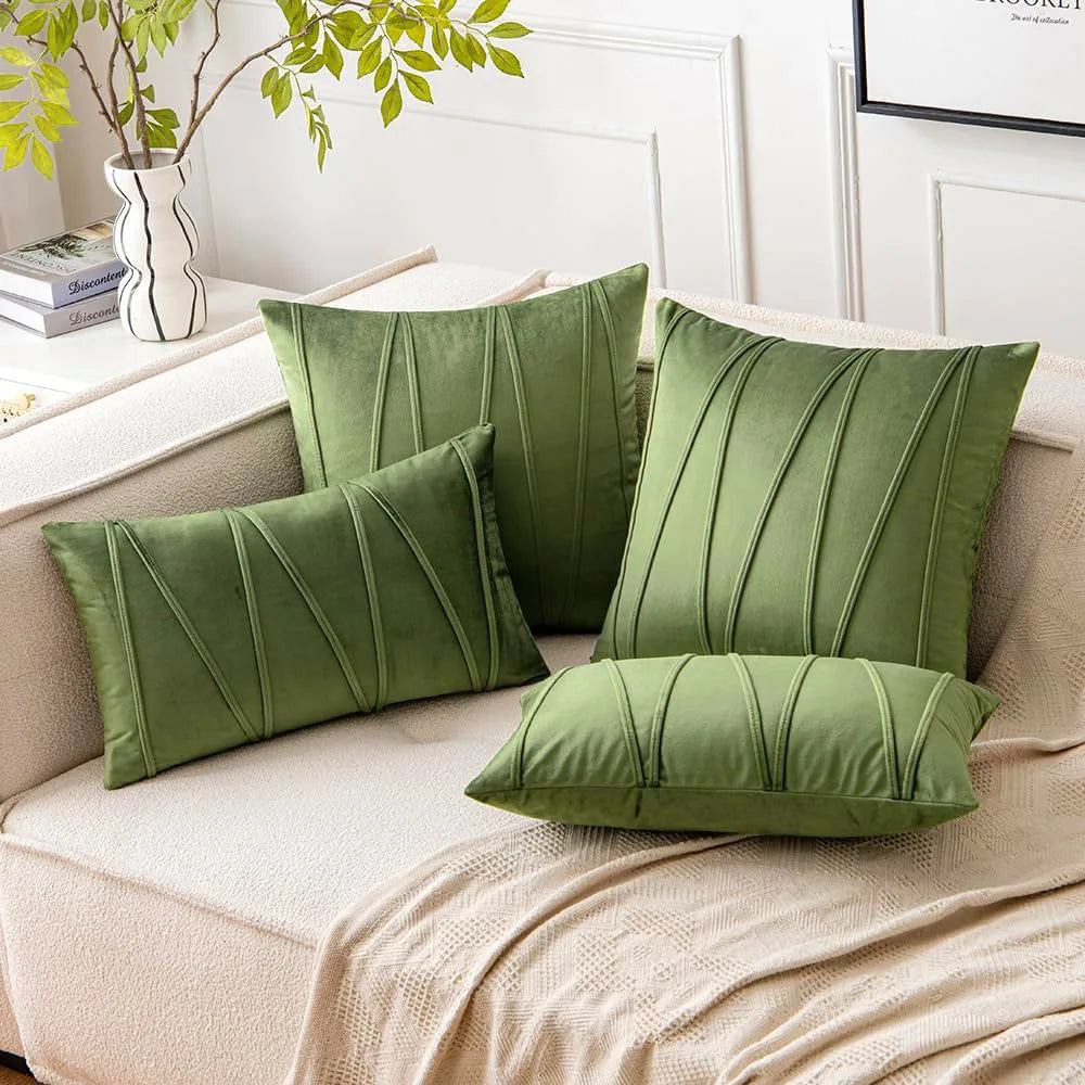 Luca | Wave Design Velvet Pillow Cover for Living Room