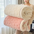 Magnus | Heart Pattern Coral Fleece Blanket for Sofa or Bed