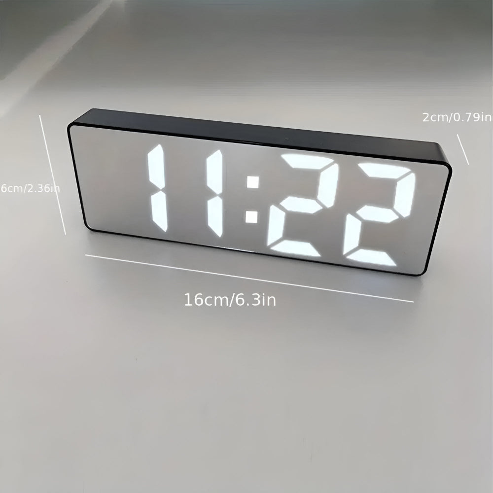 Soren | LED Alarm Clock with Digital Mirror Display for Bedside