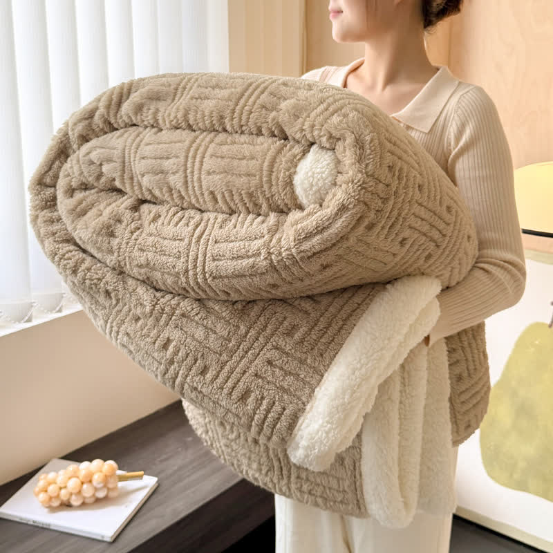Birgit | Warm Weighted Blanket in Textured Fleece for Bedroom