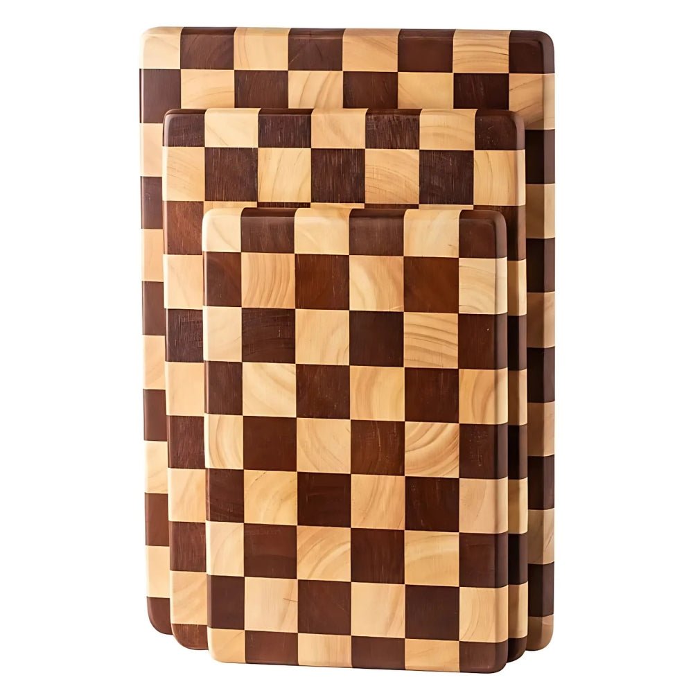 Garance | Acacia Wood Wooden Chopping Board with Checkerboard Pattern for Kitchen