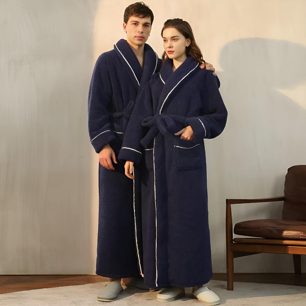 Wilhelmina | Flannel Bathrobe with Shawl Collar for Relaxation