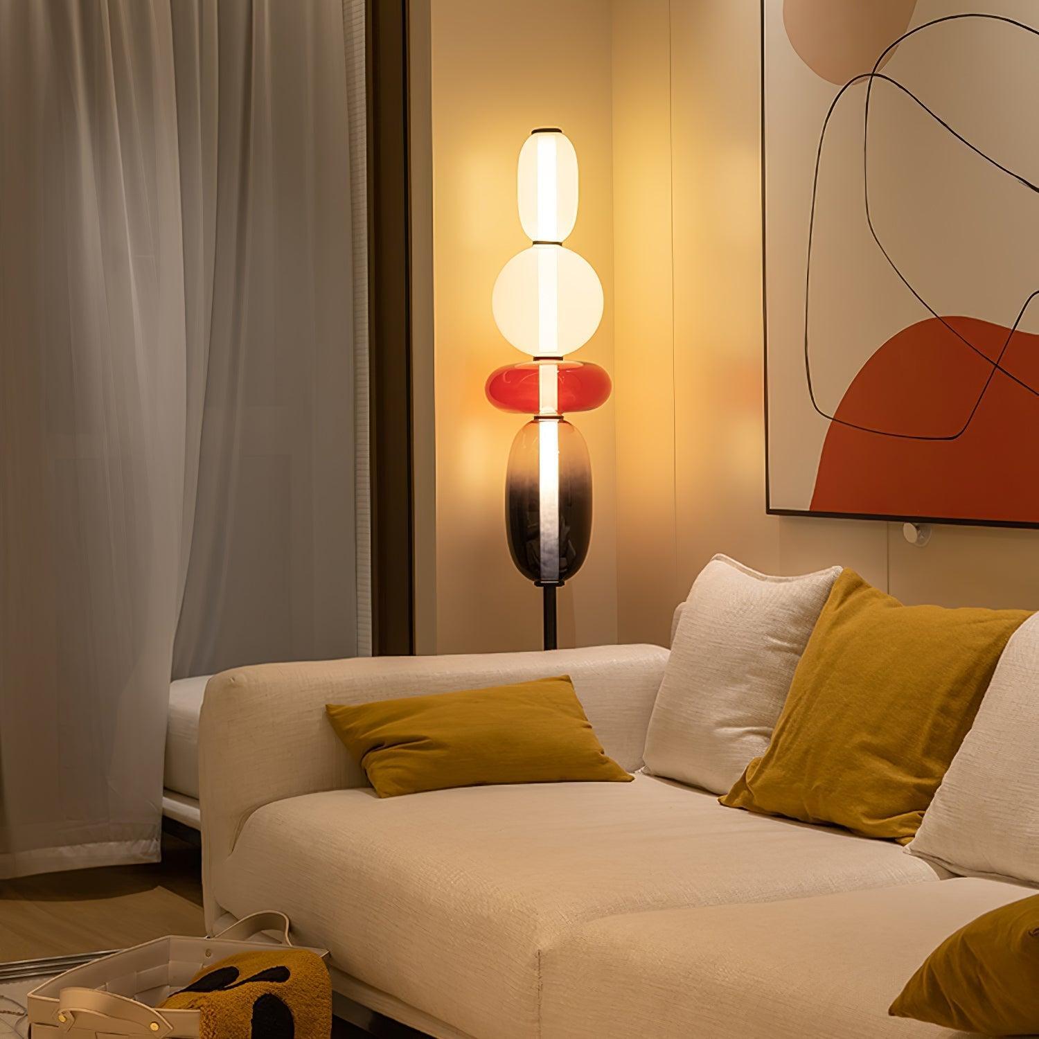 Siena | Modern Floor Lamp with Sculptural Glass Detail