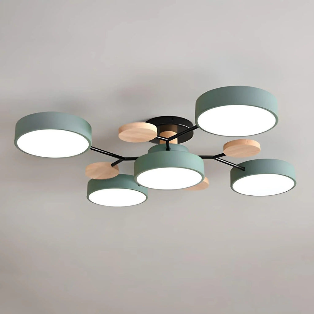Élise | Contemporary Round LED Semi-Flush Ceiling Light for Living Rooms