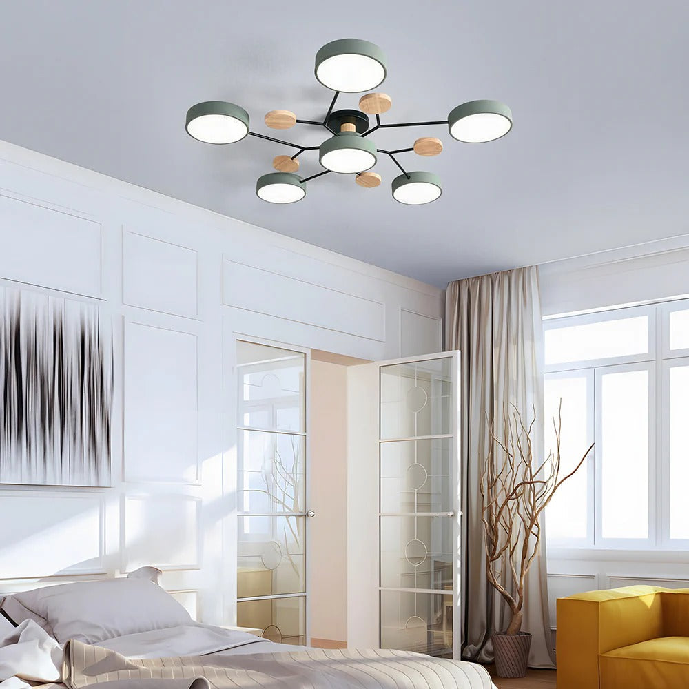 Élise | Contemporary Round LED Semi-Flush Ceiling Light for Living Rooms