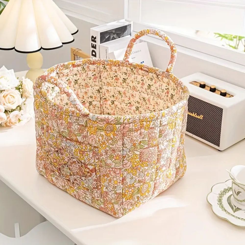 Tommaso | Floral Storage Basket for Bedroom or Living Room