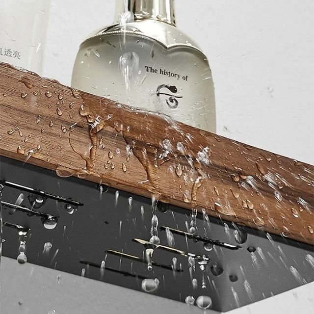 Salome | Rustic Solid Wood Wall Shelf for Bathroom or Hallway