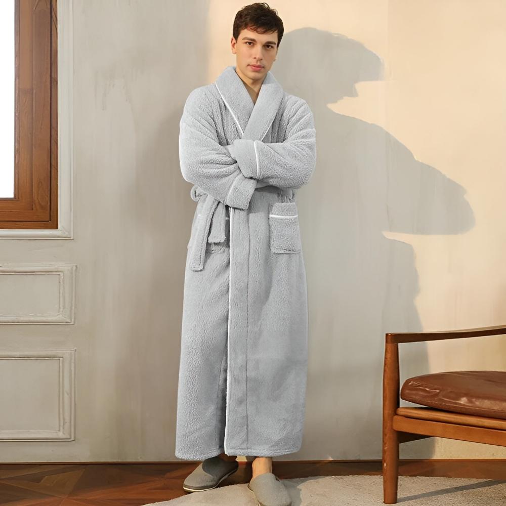 Wilhelmina | Flannel Bathrobe with Shawl Collar for Relaxation