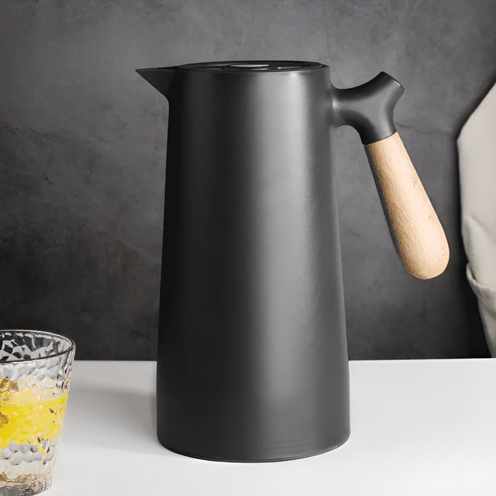 Ingrid | Insulated Thermal Jug with Wooden Handle for Coffee and Tea