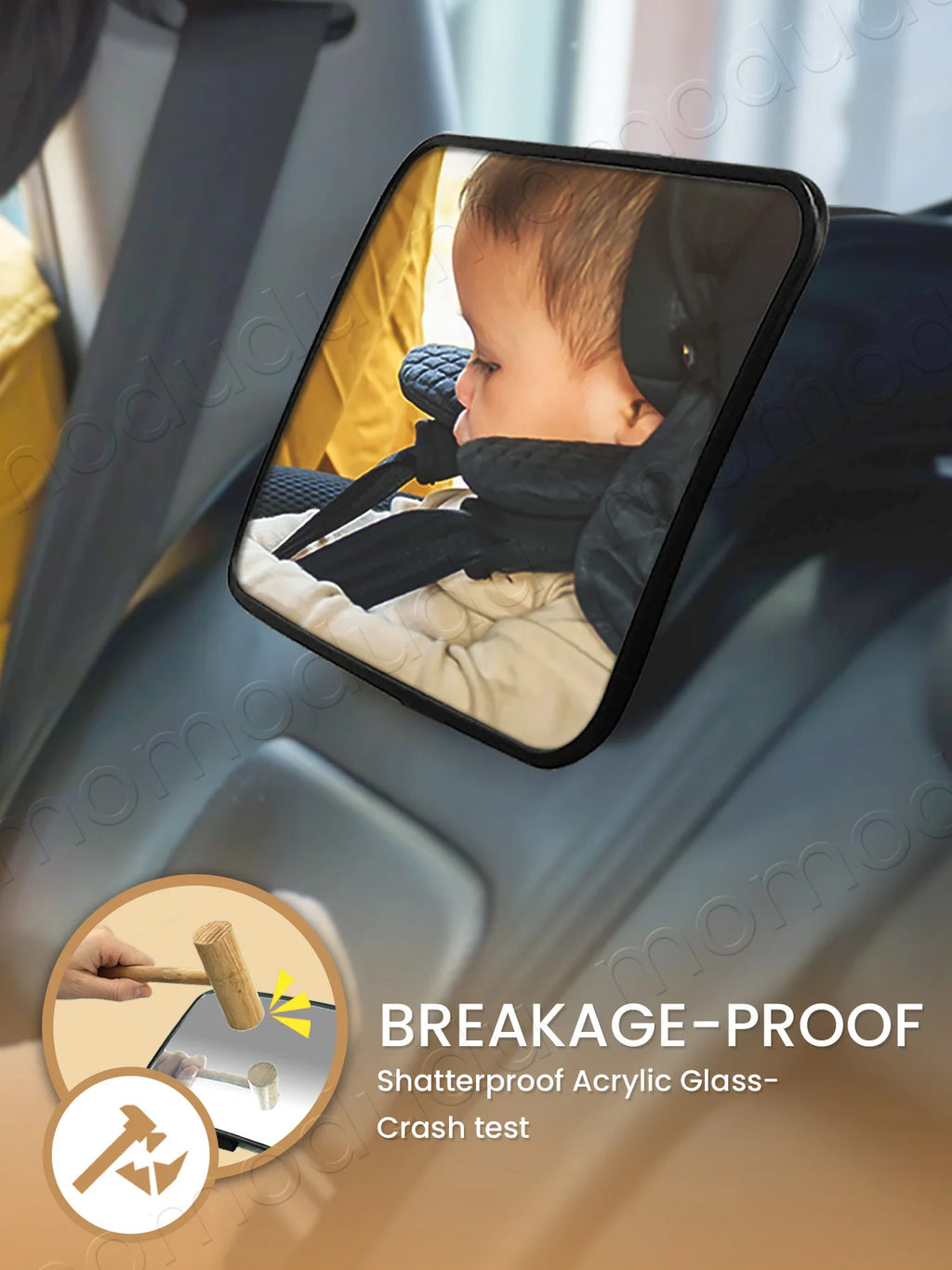Oda | Scatterproof Baby Car Mirror for Rear-Facing Seats