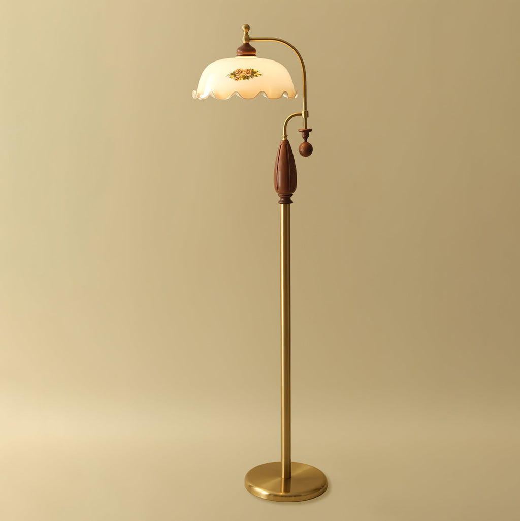 Laurent | Floor Lamp with Frosted Glass and Iron Frame for Living Room