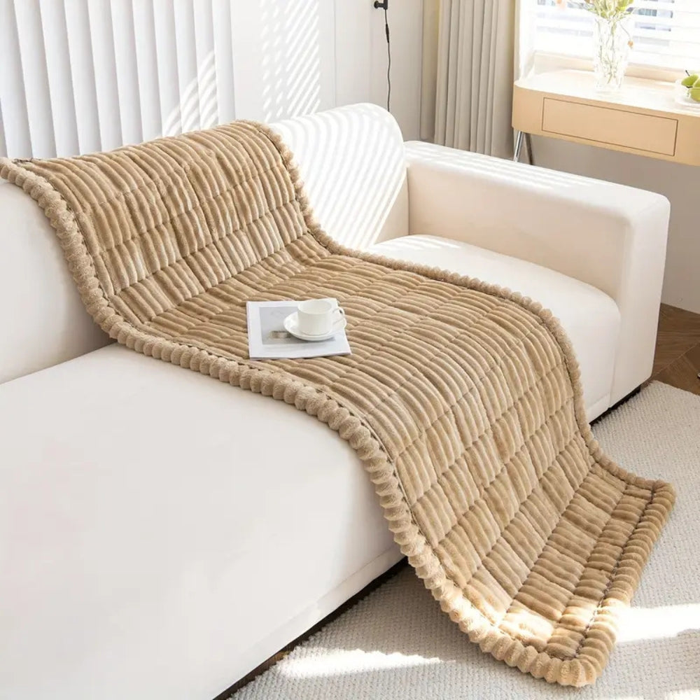 Aurelia | Soft Sofa Cover with Plush Pleated Edges for Living Room