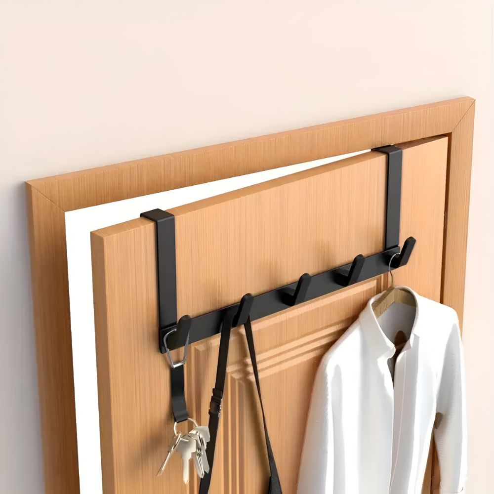 Sylvie | Five Hook Door Rack for Hallway or Bedroom