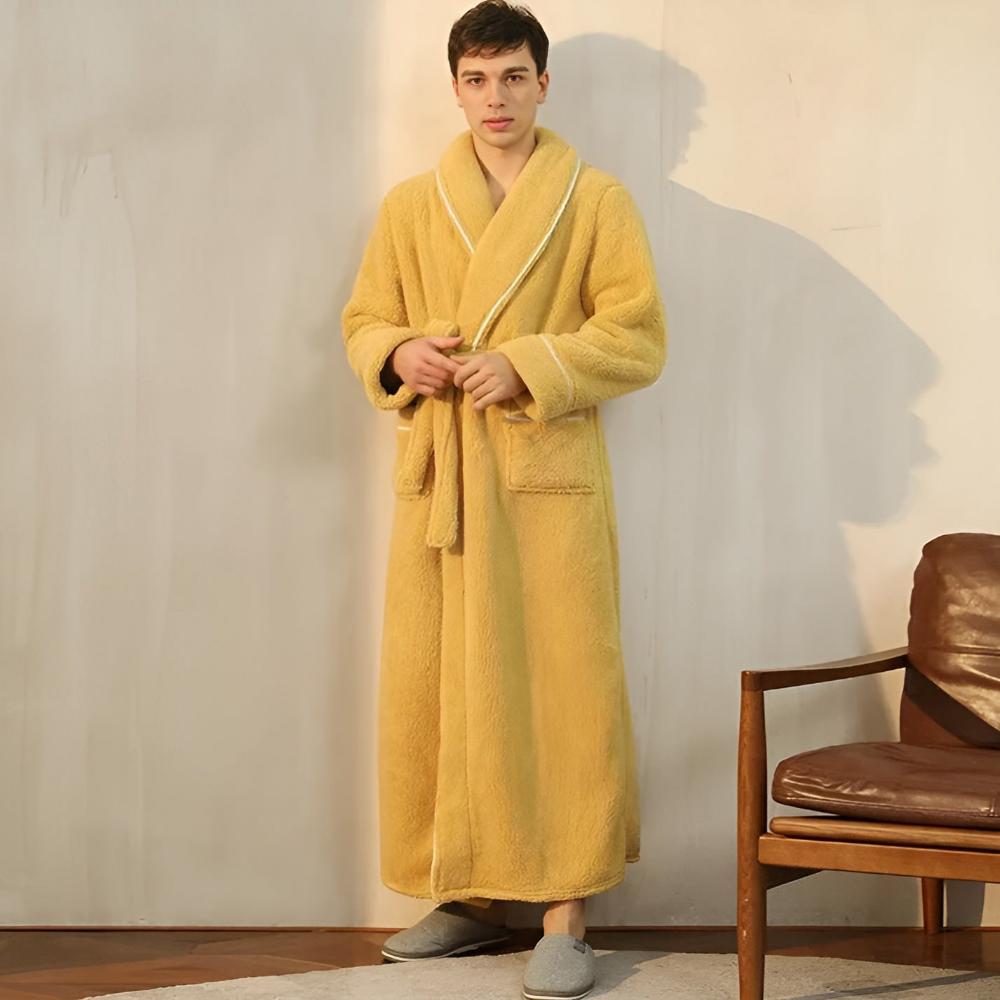 Wilhelmina | Flannel Bathrobe with Shawl Collar for Relaxation