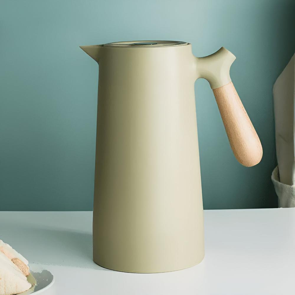 Ingrid | Insulated Thermal Jug with Wooden Handle for Coffee and Tea